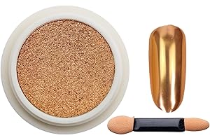 Copper Chrome Mirror Nail Powder, LILAH'S NAILS. Metallic Nail Art Pigment Powder Set, Shiny Nail Glitter Powder with Magic Mirror Effect for Nail Art Design Decoration.