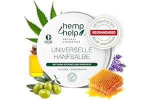 ‎HEMP HELP HEMP COSMETIC Hanf Natürliche Haut-Salbe – Intensive Pflege für Schuppenflechte, Neurodermitis, Trockene Haut und Ekzeme – Bestseller