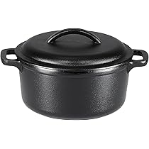 Spetebo - Piastra in ghisa 30 cm, padella in ghisa rotonda con manico, bistecchiera per barbecue, per arrostire e servire il cibo, adatta per fornelli a induzione