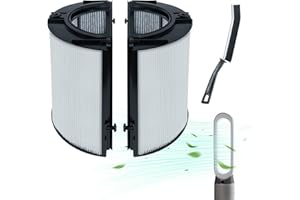 JUYLTOOL 360° Glass 2-in-1 Hepa Filter & Activated Carbon Filter for Dyson DP04 HP04 HP06 HP07 HP09 PH01 PH02 PH03 TP04 TP06 TP07 TP09 Air Purifiers (360 True H13 HEPA + Activated Carbon)