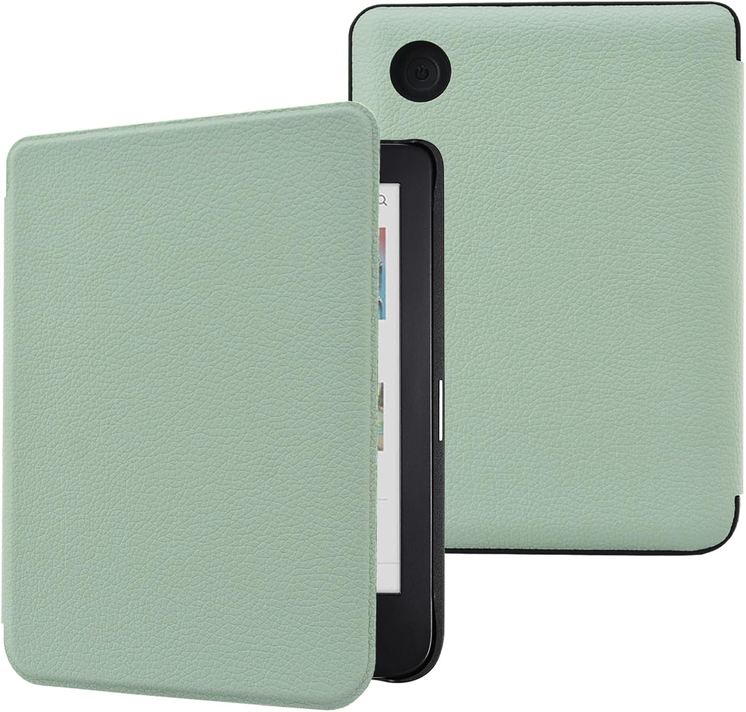 DMluna Funda para Kobo Clara Colour/BW/ 2E, Tolino Shine Colour/Shine 5/4, Cubierta de Cuero PU Premium, Auto Sleep/Wake, Delgada y Ligera, Ajuste Preciso, Verde Agave