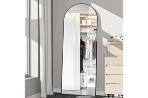 NEUWEABY Arched Full Length Mirror 162x53cm Arch Floor Mirror with Stand Large Wall Black Full Body Standing Hanging or Leaning Against Wall for Bedroom Entry, Living Room