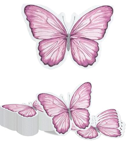 SPORWAY Lot De 120 Serviettes En Papier Fleurs & Papillons – Déco Printanière Prairie Fleurie, 33x33 Cm, 2 Plis, Ultra Absorbantes
