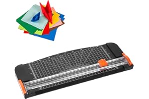 BORDSTRACT Gilotyna do papieru, gilotyna do scrapbookingu A2-A5 Przesuwny trymer do papieru rzemieślniczego z automatycznym zabezpieczeniem bocznej linijki do etykiet kuponów rzemieślniczych i kartonu