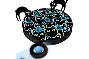 GoldenSun Jouets pour Chats Balle, Balle Automatique À Mouvement Et Gazouillis, Jeu De Souris en Tapis, Jouet D'Intérieur Cache-Cache À 7 Trous, Noir Miaou
