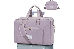 BOXSAM Borsone da Viaggio Donna, Borsone Sportiva da Palestra Grande, Borsa da Weekend con Borsa Bagnata, Borsa da Viaggio Impermeabile, Borsa Ospedaliera, Borsa da Notte. Viola