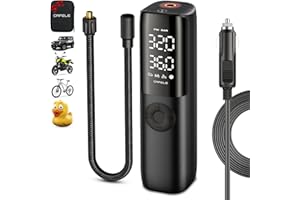 ‎CAFELE CAFELE 2-160PSI Mini Kompressor Auto,DC 12V/24V Luftpumpe[35L/Min],Tragbare Elektrische Pumpe Mit 2 Digitalanzeige,350CM Netzkabel,32CM Schlauch,LED Licht,Autostopp für Auto,Motorrad,Fahrrad,Bälle