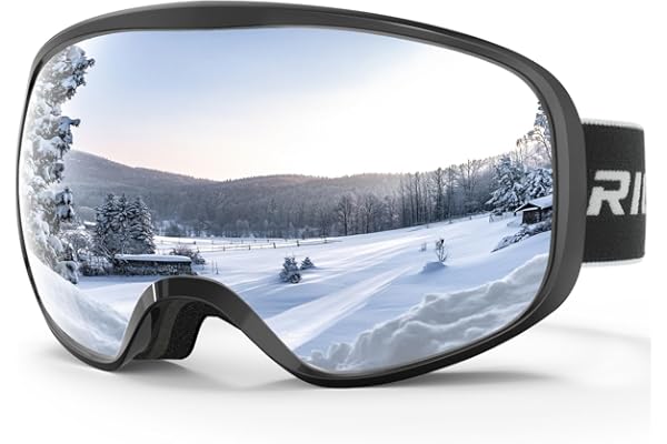 RIOROO Gafas de Esquí, Máscara Gafas Esqui Snowboard Nieve Espejo para Hombre Mujer Adultos Juventud Jóvenes OTG Compatible con Casco,Anti Niebla 100% Protección UV Gafas de Ventisca
