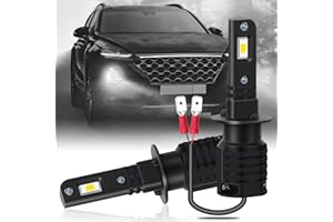 OPL5 H1 LED Headlight Bulbs Mini Design Upgraded Chips Fog Lights 12000 Lumen 40W 6000K Xenon White IP68 Waterproof All-in-One Plug and Play LED Headlight Conversion Kit（2PCS…