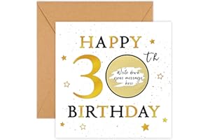 WenmthG 30th Birthday Cards with Envelope - Scratch Cards with Scratch off Stickers - Scratch to Reveal - Surprise Gift Novelty - Birthday Greeting Card Personalised for Men Women