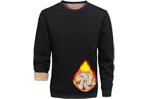 Libin Sudadera Hombre sin Capucha Invierno Jersey Ropa Deportiva con Forro Polar Camisetas Termicas Manga Larga Cálido Clásico Sudadera con Cuello Redondo para Hombre