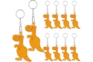 ‎LAMEK LAMEK 10 Stück Dino Anhänger Reflektor Dinosaurier Schlüsselanhänger Acryl Glücksbringer Reflektierenden Dino Geschenk für Kinder Rucksack Fahrrad zur Einschulung Geburtstag Weihnachten