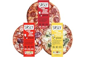 SRSLY Low Carb Keto Pizzas | 9 Inch | Multipack of 6 | Keto Low Carb Food Meal Snack | Low Sugar Pizza | High Protein High Fibre Pizza | Tasty Healthy Filling Meal