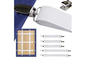 SZSMW Confezione da 5,Fermatovaglia - Tovaglia Clip - Ferma Tovaglia con Cinghia Nascosta - per Fissare Le Tovaglie, Design Nascosto, Facile da Installare E Rimuovere (Bianco)