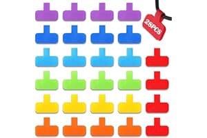 XELPARUC 28Pcs Cable Tags, Wire Labels, Reusable Cable Tags for Wires Management and Identification (Multi-Color)