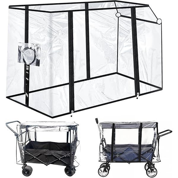 Mlysnd Bollerwagen Regenschutz Transparent - EVA Schutzhülle 105x50x80cm Für Outdoor