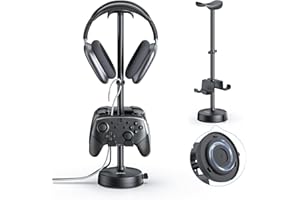 doenci Controller Holder and Headphone Stand with Suction Cup Base, Headset Stand Controller Holder for PS5 PS4 Nintendo Switch Xbox Gaming Controller, Headphone Stand for Gaming Headset Wireless