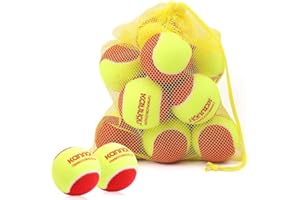 BNGXR Pelotas de Tenis, Stage 3 Pelotas de Tenis con Bolsa de Transporte Starter Tenisball Rojo Bolas de Entrenamiento 75% de Presión Reducida para Niños y Perros