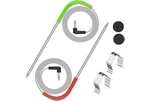 VAGLOBA Replacement Meat Probe for Pit boss Pellet Grill and Pellet Smoker, 3.5mm Plug 2 Pack Meat Probes with Grills Clip Accessories (Upgraded Version)