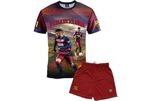 Fc Barcelone Ensemble Maillot + Short Barça - Neymar Junior - Collection Officielle Taille Enfant garçon