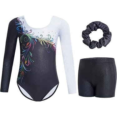 Justaucorps Danse Fille Iiniim Manches Longues - Polyester/Spandex - 3-12 Ans - Ballet, Gymnastique