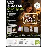 LED Işıklı Akrilik Yazı ve &Ccedil;izim Panosu &ndash; 7 Renk Kalemli, Silinebilir, USB G&uuml;&ccedil;l&uuml; Dekoratif DIY &Ccedil;izim Tahtası