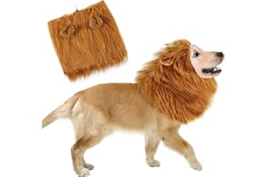 LATRAT lwa grzywka dla psa, regulowana peruka z uszami, do przebrania lwa dla psów, Cosplay kostium uszy dla psa kot Halloween Party Boże Narodzenie sukienka brązowy