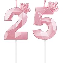 Bougies Chiffre 11 Avec Couronne - Décoration Anniversaire 3D - Pour Gâteaux, Mariages, Fêtes - Rose - Durée 3-5 Min