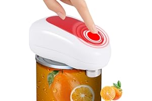 Starvortex Elektrischer Dosenöffner, Ein-Knopf Automatischer Dosenöffner mit Schnittschutz, Hände-frei Küchenhelfer & Küchengeräte, Besonders Sicher für Senioren, Arthritis und Köche (Weiß)