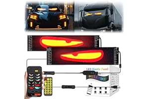 GOZYLA Led Augen Auto LKW: Teufelsaugen Frontscheibe Heckscheibe Wasserdicht Smart DIY Programmierbare USB Led Display Ultradünnes Flexibles Dynamic Soft Screen Matrix Panel (2 stück, 9,2x37,4 cm)