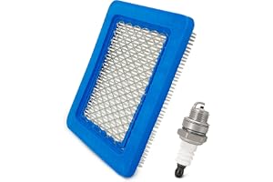 Luftfilter och Tändstift Set för Gräsklippare - Luftfilter och Tändstift Servicekit Kompatibelt med Briggs&Stratton 491588/49