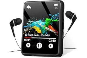 SWOFY 32GB Mp3 Player with Bluetooth 5.0 Portable Full Touch Screen Mp3 Player with Speakers Portable hi-fi Music Player with FM Radio Recording mp3 Player for Kids Suitable for Sports Running (Black)