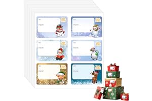 FANTASYON 120 Piezas Pegatinas Navideñas Etiquetas, Etiquetas Adhesivas Navideñas Etiquetas de Regalo Pegatinas de Nombre Regalo Niño Niña Navidad para Sobres Tarjetas de Felicitación, Etiquetas Feliz Navidad