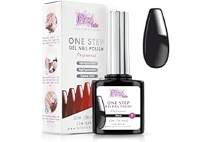 PICS NAILS Smalto Semipermanente Unghie One Step Uv/Led 12 ml - Nero - Smalto Unghie Gel - Unghie Subito Brillanti Con o Senza Base e Top Coat