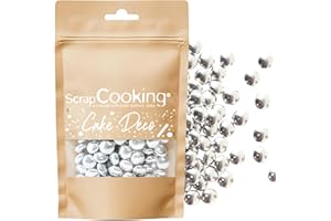 ScrapCooking - Dragées Chocolat Argentées 60 g - Décorations Alimentaires Pâtisserie - Décors Sucrés Comestibles - Perles Sprinkles - Desserts, Gâteaux, Bûches - Noël, Anniversaire - Argent - 7477