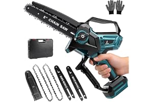 Minimotorsåg, 20 cm borstlös grensåg med automatisk olja och verktygsfri kedjespänning, handmotorsåg, kompatibel med Makita 18 V batteri för träskärning, trädgårdssaxar