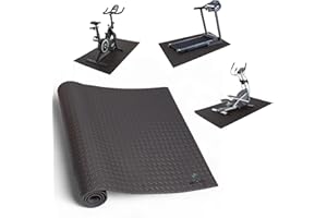 HD Fitness Tappetino protezione pavimento Tapis roulant Ellittica Cyclette Vogatore rower rullo massaggio pesi e attrezzi palestra | EVA 200x100cm, spessore 7mm | colori: NERO, GRIGIO, AZZURRO
