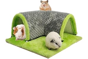 Yanmucy Guinea Pig Tunnel House Detachable Rabbit Hideaway Guinea Pig Hide Toys Small Animal Tunnels and Hides Rat Cage Accessories for Rabbit Chinchilla Ferret Hamster Rat Hedgehog (Grey)