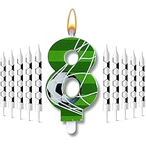 Bougie D'anniversaire Football Crayon à Gâteau Déco Chiffre 8