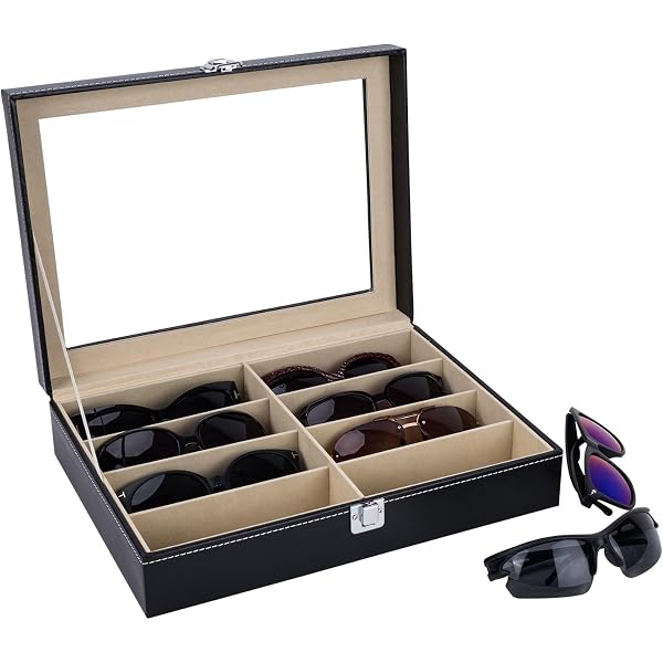Boîte De Rangement Et Présentation Pour Lunettes Trendecor - Étuirigide MDF 25,5x16,5x5 Cm Avec 4 Ou 5 Compartiments