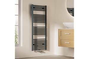 EMKE Badheizkörper 120x50 cm, Handtuchheizkörper Mittelanschluss Badheizkörper Handtuchhalter Handtuchwärmer Handtuchtrockner Handtuch Heizkörper Bad Handtuchheizung Anthrazit 513W