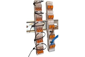 2x Premium Adapter lämplig för 5x Wago 221-412/413/415 + 5-vägs kabelentlastning - Professionell hållare lämplig för DIN-sken