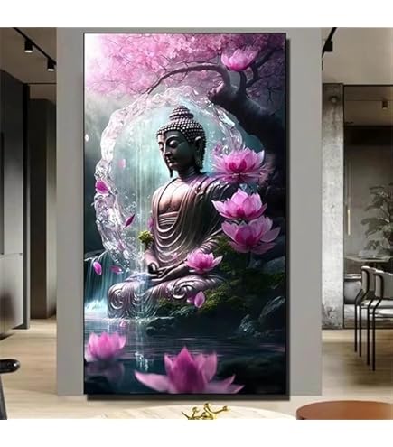 Diamond Painting 5D Grand Format 80x40cm - Paysage Fleurs De Cerisier - Kit Complet
