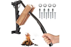 TIMISEA Firewood Kindling Splitter,Kindling Splitter Wall Mounted ,Wall Log Splitter Portable Wood Kindling Maker, Log Splitter Tool Wall Mounted Firewood Cutter for Outdoor Camping