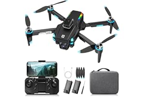 INFAEBO Drone con Fotocamera, Motore Brushless, Evitamento Ostacoli, WiFi, One Touch On/Off, 360°Flip, Pieghevole, 2*20min Batterie, Regalo per Bambini, Per principianti o bambini che utilizzano i droni Nero