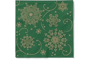 MANK GMBH Mank Tissue-Servietten | Premium Einweg-Serviette | saugstark | perfekt für Weihnachtsfeiern & Adventsfeiern | Weihnachtsservietten | 100 Stück | Cristal (Grün, 33 x 33 cm)