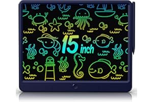 GIGART LCD Schreibtafel Kinder, 15 Zoll Bunte Bildschirm Schreibtablett mit abschließbar löschen, Kinderspielzeug Geburtstagsgeschenke für Kinder 3-12 Jahre (Dunkelblau)