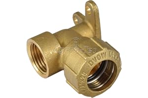 Agora-Tec Raccordo ad angolo retto in ottone, 20 mm su 1/2 pollici (18,7 mm) filettatura interna, per tubo in polietilene da 20 mm, per montaggio a parete