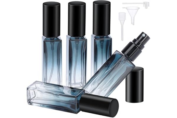 Segbeauty Extracteur Diffuseur de Parfum, Bouteille Vaporisateur de Parfum 10ml, 5 Pièces Atomiseur de Parfum Rechargeable, Flacon de Parfum Vide en Verre, Petits Flacons de Parfums (Bleu Dégradé)