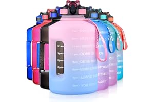 Sluxke Botella de deporte de 2,2/3,78 l, botella de agua grande, sin BPA, antigoteo, botella de agua para gimnasio, SJ-128ozStraw-UK-PINK, Rosa., 3.78L